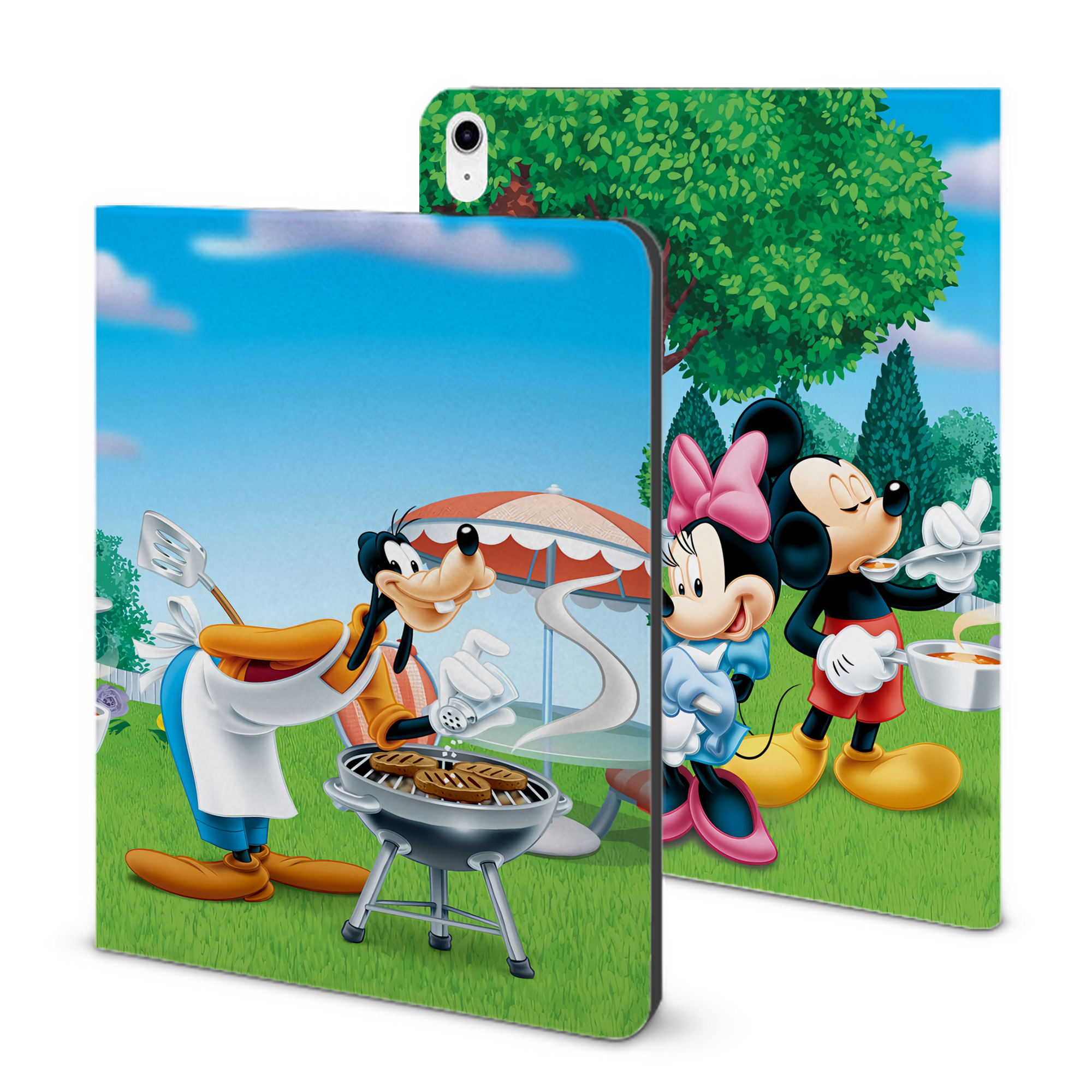 （画像用） ミッキーマウス Mickey Mouse IPad ケース ブック型 PUレザー TPU 耐衝撃 軽量 薄型 ペン収納なし 全面保護 IPad 各モデル対応